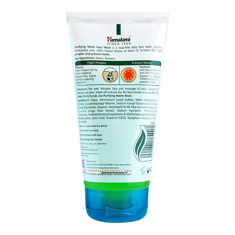 Himalaya Purifying Neem Face Wash, Soap Free, Normal To Oily Skin, 150ml