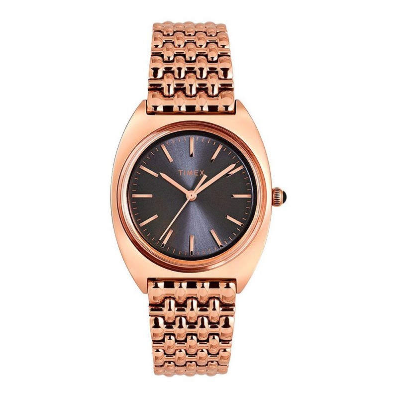 Timex Women's Milano 33mm Stainless Steel Bracelet Watch, Black Dial, TW2T90500