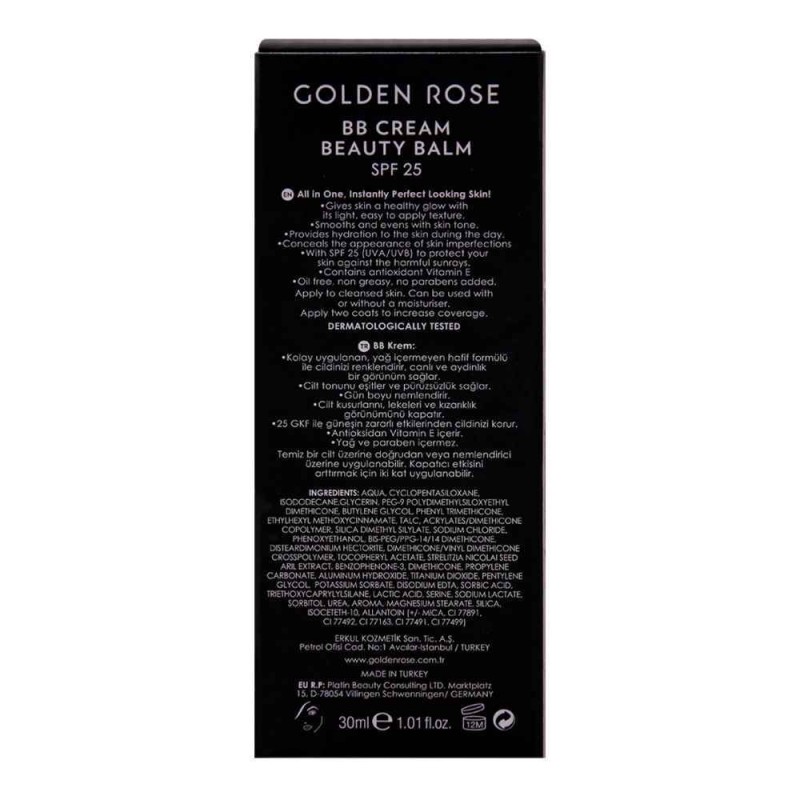 Golden Rose BB Cream Beauty Balm, SPF 25, 04 Medium