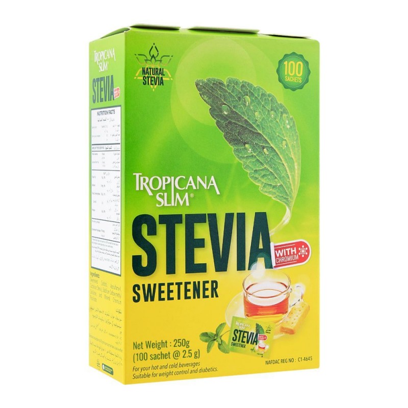 Tropicana Slim Stevia Sweetener Sachet, 100-Pack