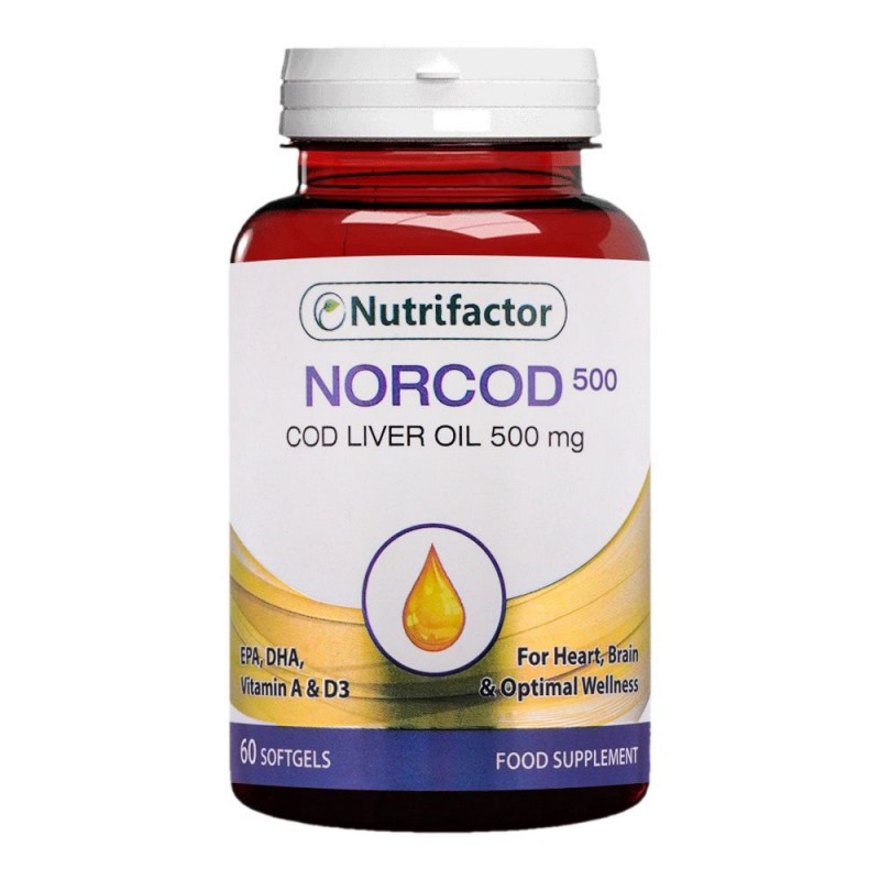 Nutrifactor Norcod Cod Liver Oil 500mg Food Supplement, 30 Softgels