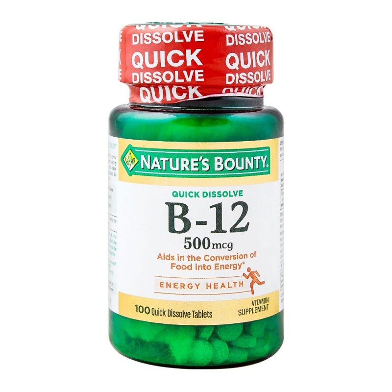 Nature's Bounty B-12, 500mg, 100 Tablets, Vitamin Supplement