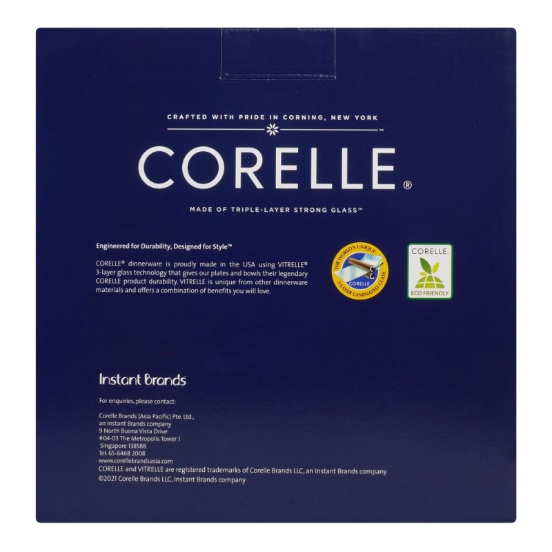 Corelle Classic Dinnerware Set, Double Ring 16-Pack, 16S-DBR-PH