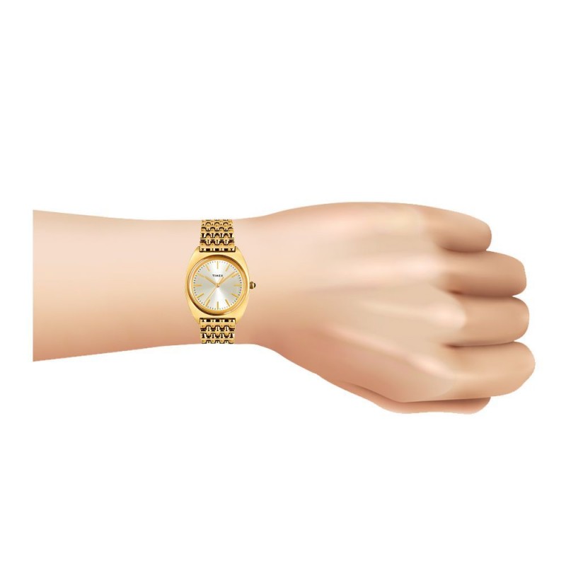 Timex Women's Milano 33mm Stainless Steel Bracelet Watch, Golden, TW2T90400