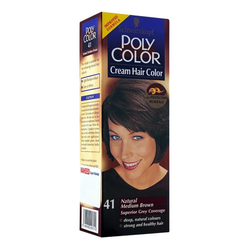 Poly Color Cream Hair Color, 41 Natural Medium Brown