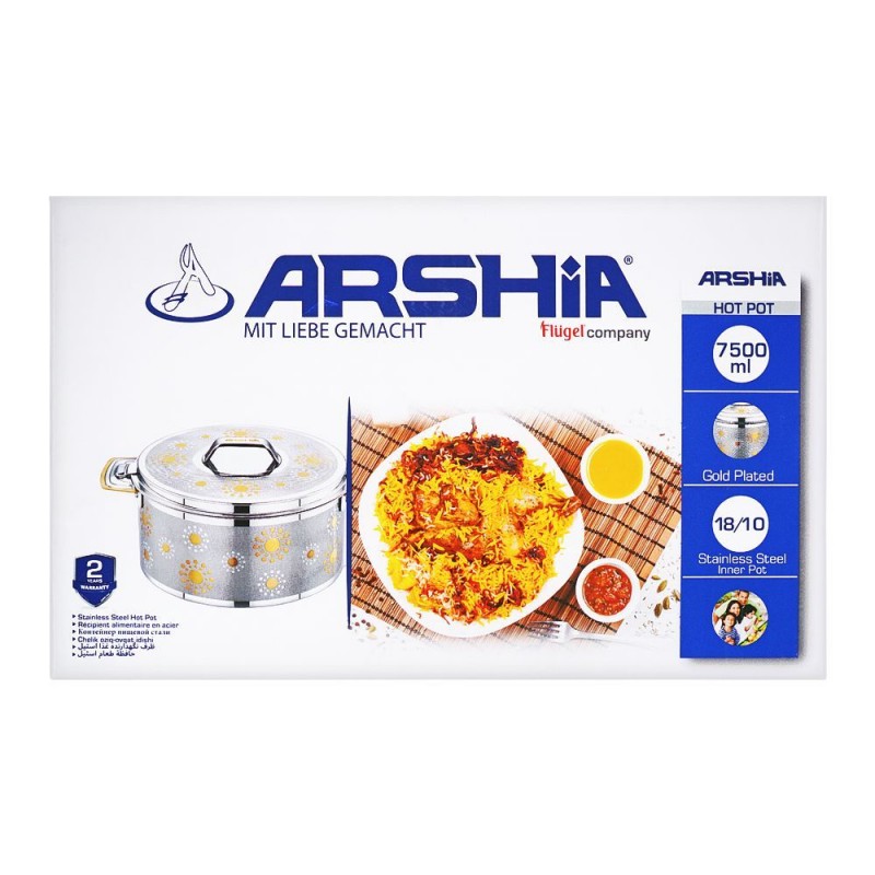 Arshia Stainless Steel Hotpot, 7500ml, HP110-2712
