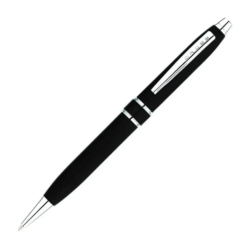 Cross Stratford Satin Chrome Black Ballpoint Pen, AT01723