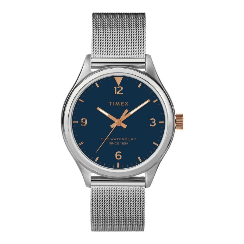 Timex Women's The Waterbury Chrome Round Dial With Bracelet Analog Watch, TW2T36300