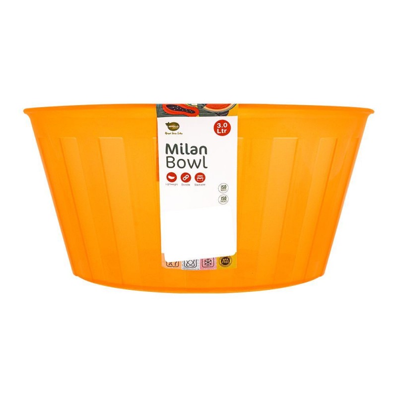Appollo Milan Bowl, Orange, 3 Liters