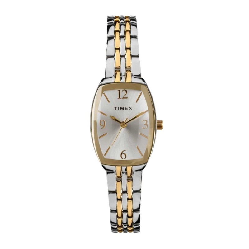 Timex Women's Square Dial With Two-Tone Bracelet Analog Watch, TW2T50200