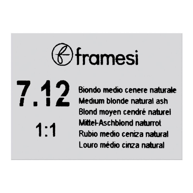 Framesi Framcolor Glamour Hair Coloring Cream, 7.12 Medium Blonde Natural Ash