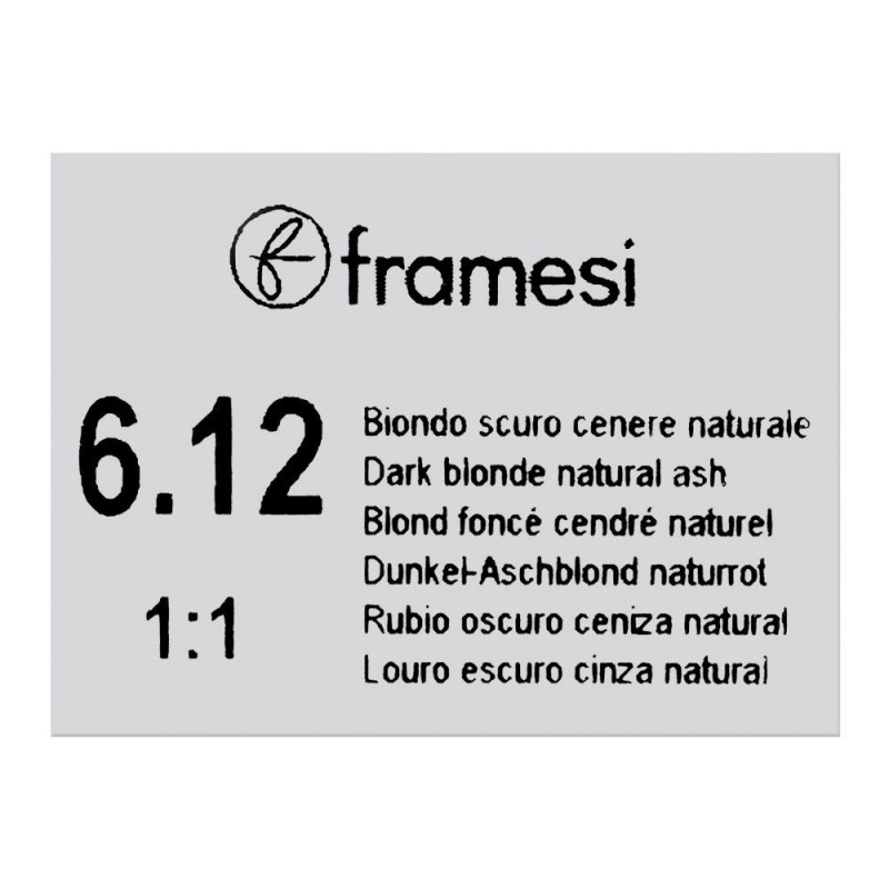 Framesi Framcolor Glamour Hair Coloring Cream, 6.12 Dark Blonde Natural Ash