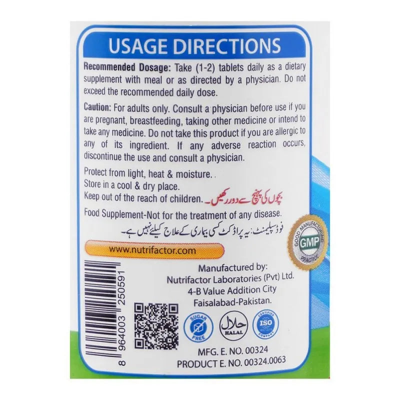 Nutrifactor Nuzinc Zinc Gluconate 50mg Supplement 30 Tablets