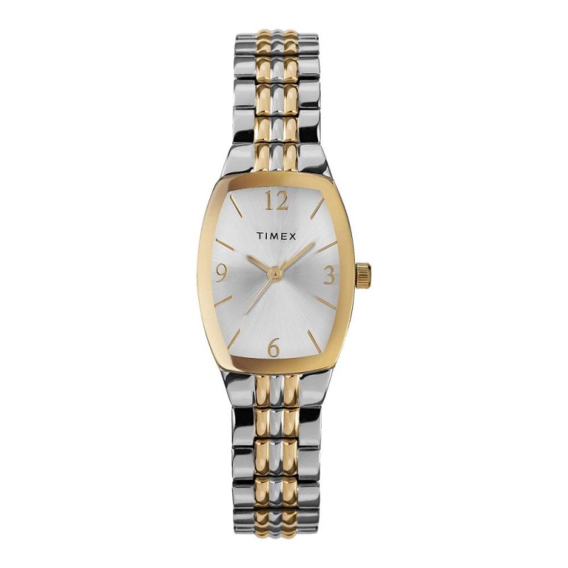 Timex Women's Square Gold Dial & Two-Tone Bracelet Analog Watch, TW2V25500