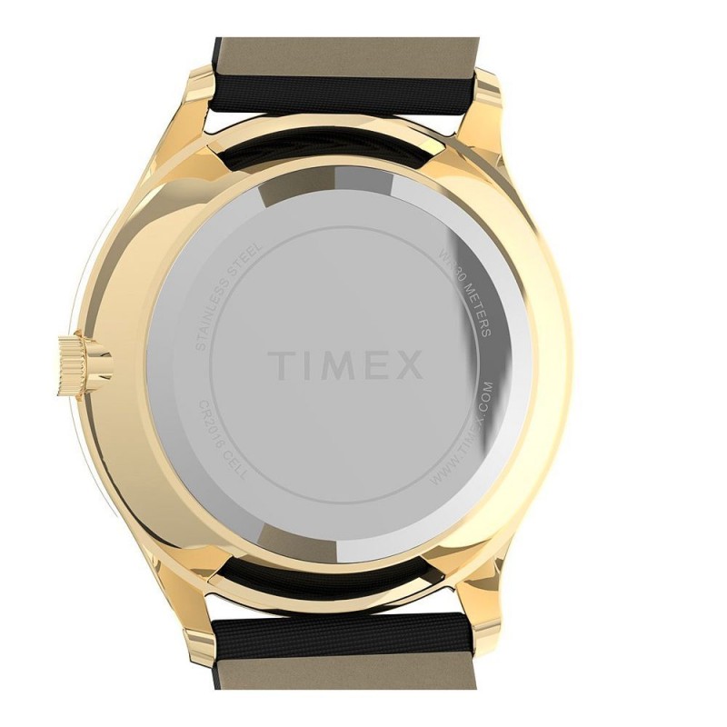 Timex Women's Starstruck 32mm Black Leader Strap Watch, Gold, TW2U57300
