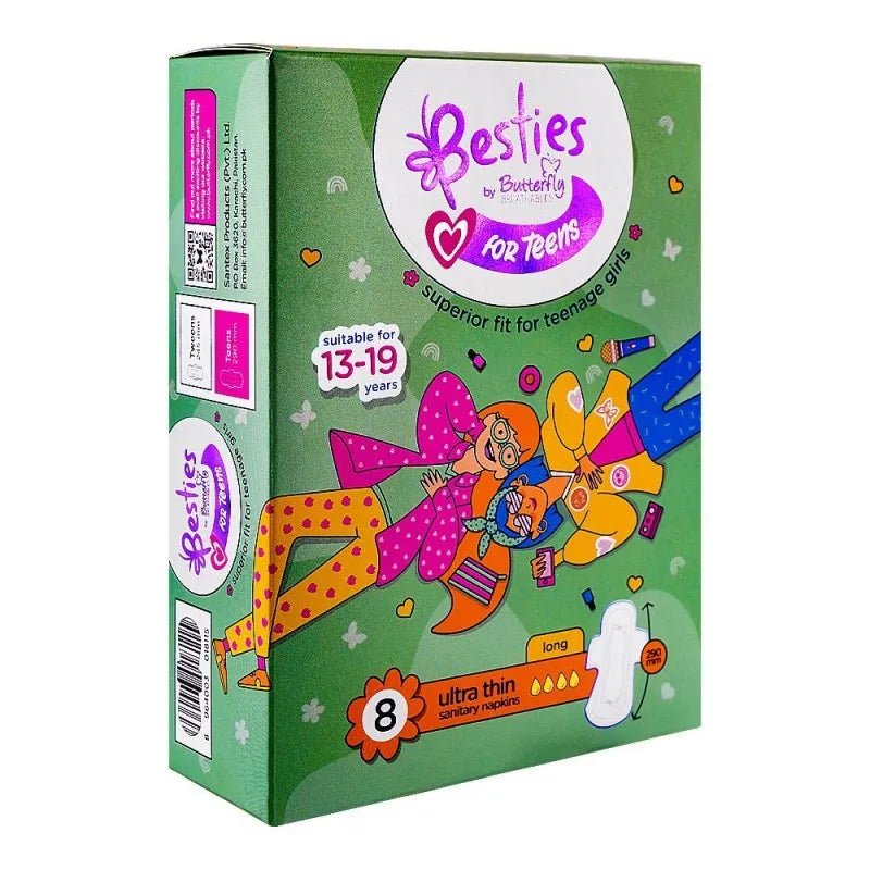 Butterfly Besties For Teens UltraThin Sanitary Napkins Long