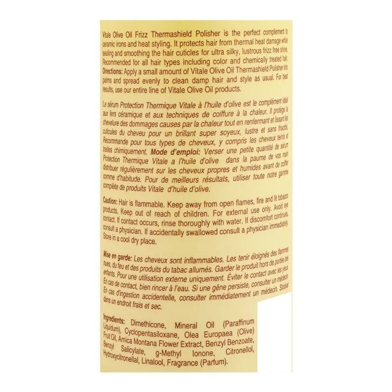 Vitale Olive Oil Therma Shield Polisher With Arnica Extract