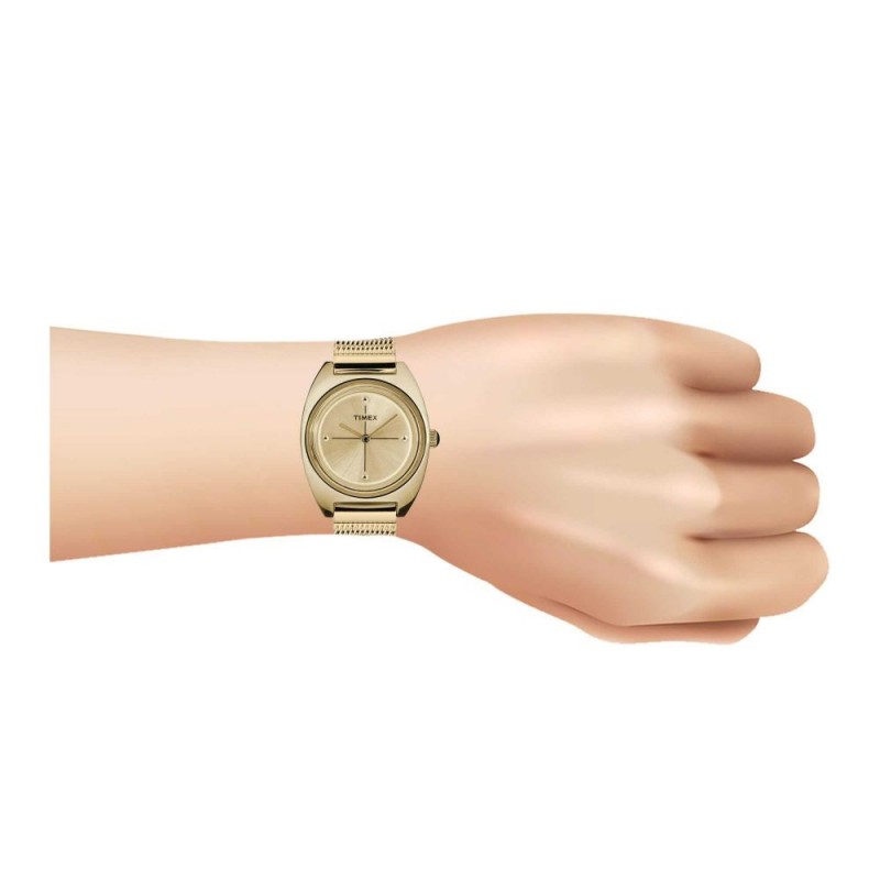 Timex Women's Yellow Gold Dial With Bracelet Analog Watch, TW2T37600