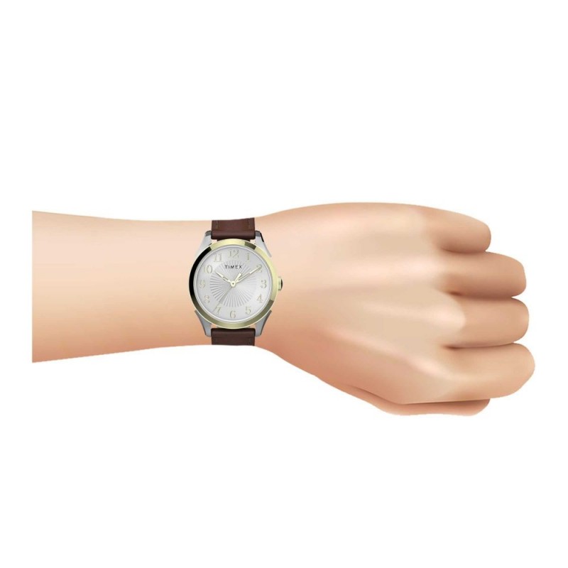 Timex Womn Brown Strap Analog Watch, TW2T66700
