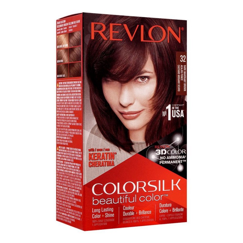 Revlon Colorsilk Hair Color, Dark Mahogany Brown, 32