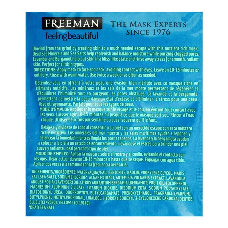 Freeman Feeling Beautiful Anti-Stress Dead Sea Minerals Clay Face Mask, For All Skin Types, 15ml