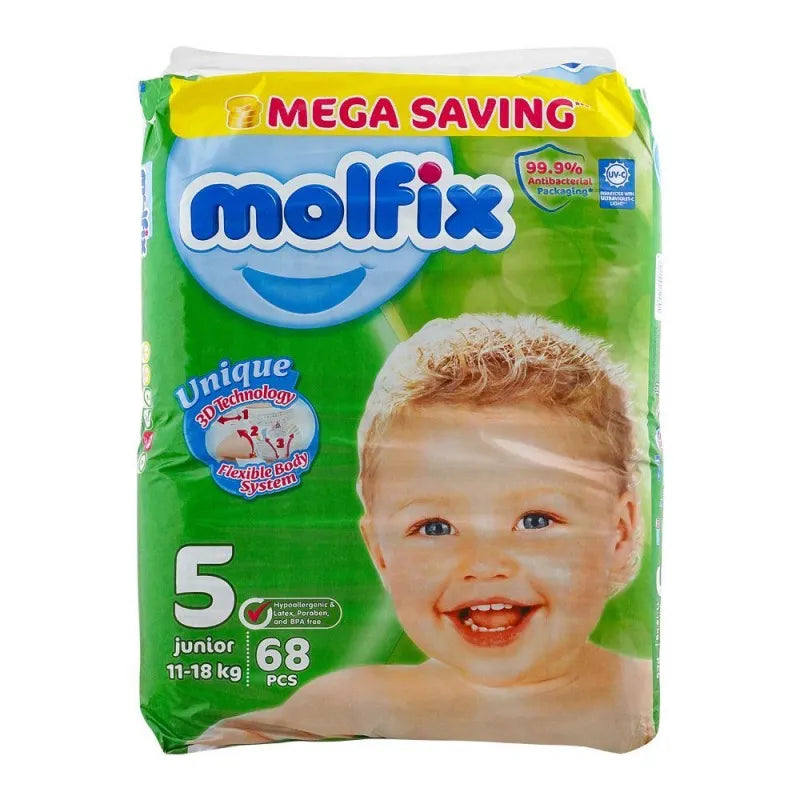 Buy Molfix Diapers No. 5 Junior 1118KG, 68Pack in Pakistan