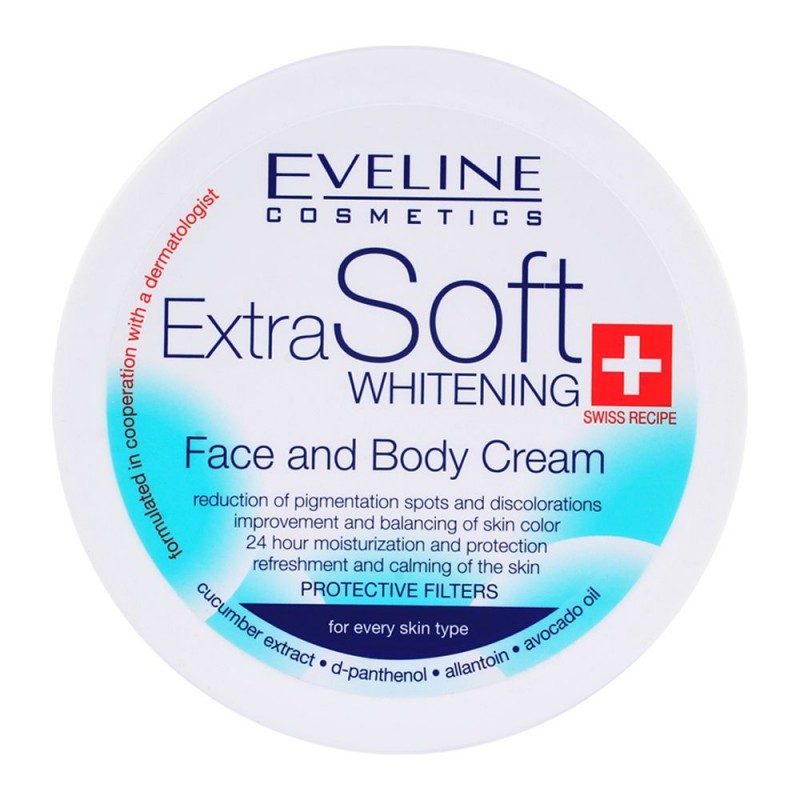 Eveline Extra Soft Whitening Face And Body Cream, All Skin Types, 200ml