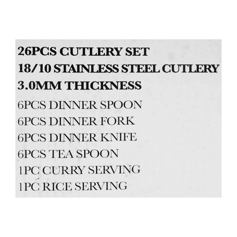 Elegant Cutlery Set, 26-Pack, FF26SS-18