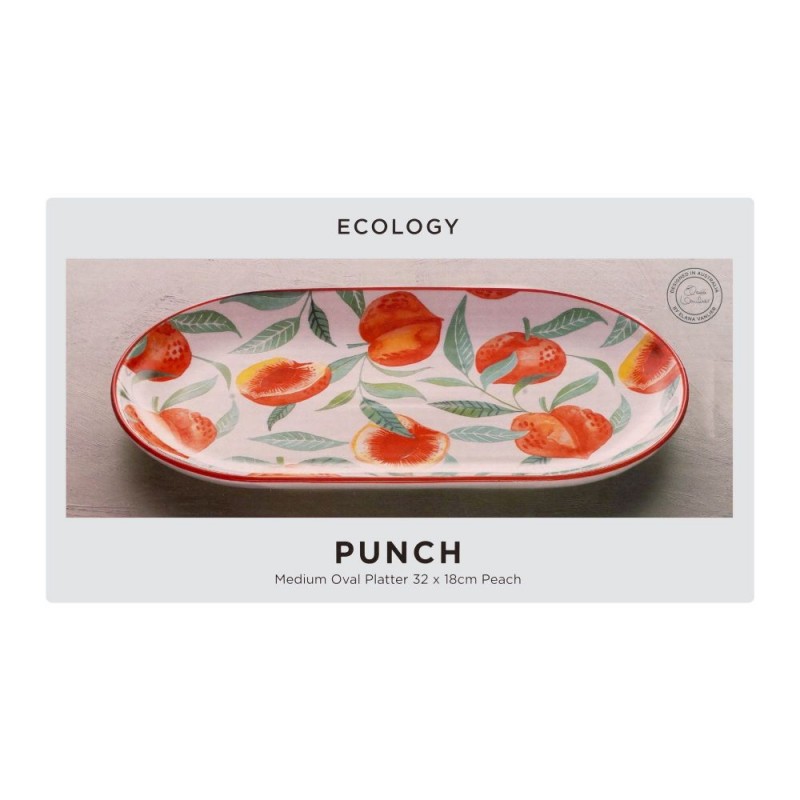 Ecology Punch Apricot Medium Oval Platter, 32cm, EC1551