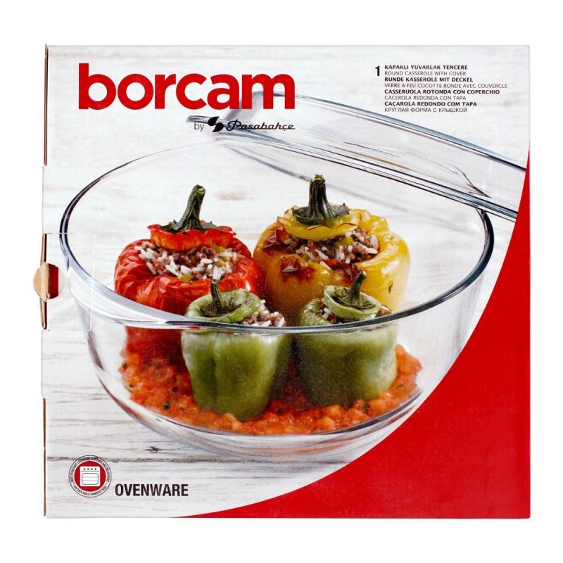 Borcam Ovenware Round Casserole With Cover, 111oz, 59013