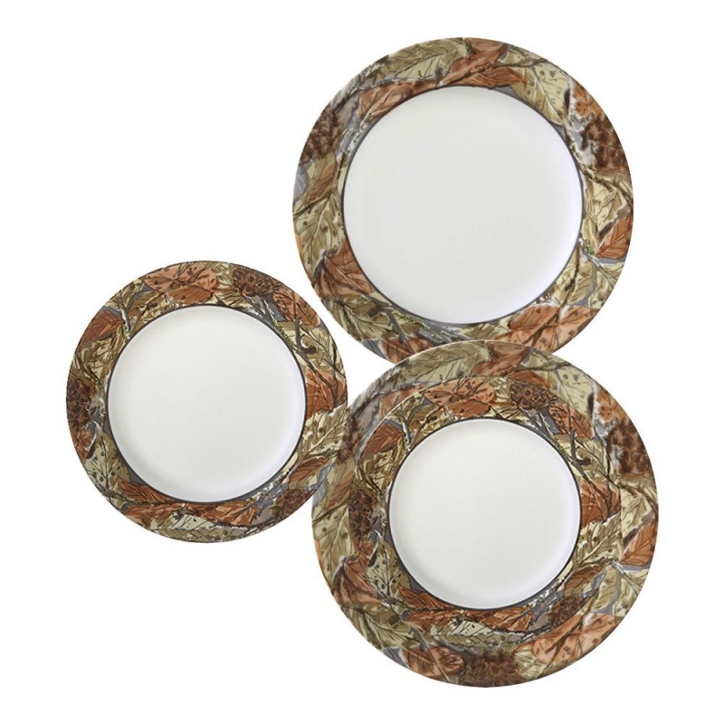 Corelle Impressions Plate Set, Woodland Leaves, 18 Pieces