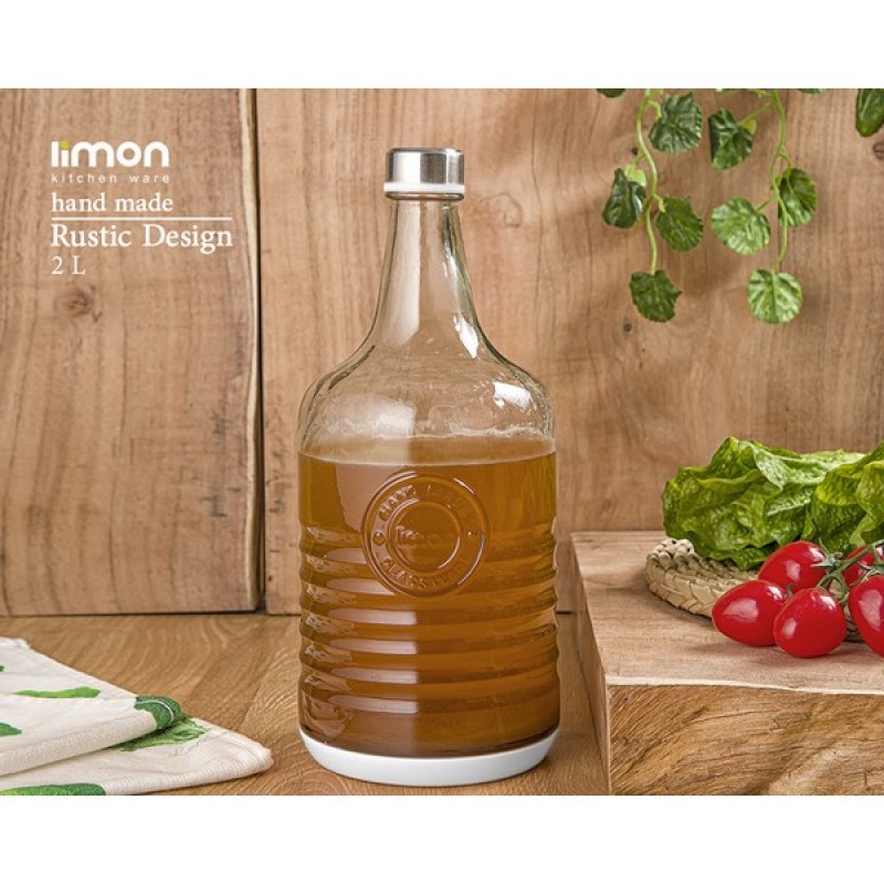 Limon 2 LTR Glass Bottle With Steel Lid Product Code: 2018