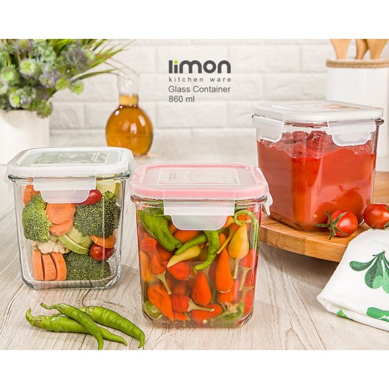 Limon Square Glass Container 860ML Product Code: 1984