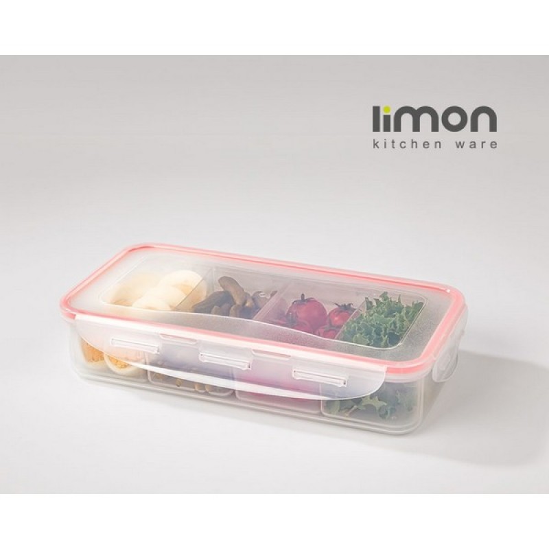 Limon Plastic Food Container 4 Section Box 1.8LTR Product Code: 77635